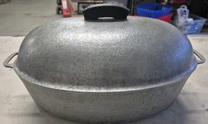 Vintage Hammered Club Aluminum Hammercraft Oval 9 Quart Roaster LARGE 16". Used. - Picture 1 of 14