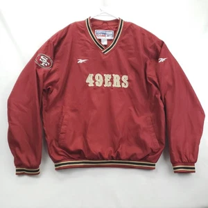San Francisco 49ers Jacket Mens XL Red NFL Football Pullover Reebok Pro Line - Picture 1 of 12