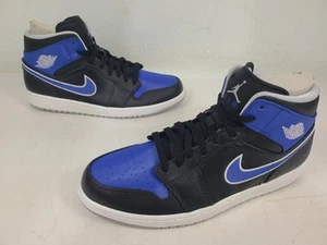 (NUEVO) Nike Air Jordan 1 I Mid Orlando Magic Negro Azul Real 554724-007 Para hombres 13 - Imagen 1 de 7