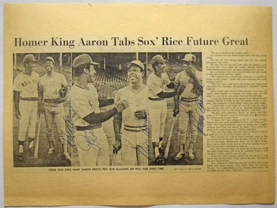   Aaron, Hank (¡triple firmado!) + Foto firmada por Jim Rice 9 682864  Foto 1 de 2