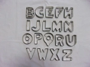 Incomplete Metal Alphabet Cookie Cutters 3" Tall-No A, D, G, K, S, T, Y - Picture 1 of 2