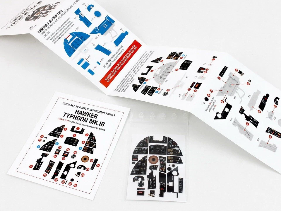 Red Fox Studio 1/24 Hawker Typhoon Mk.Ib Instrument Panels for Airfix kits - Bild 1 von 1