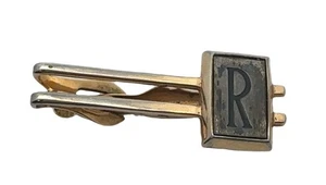 Vintage Swank Gold Tone R Initial Alphabet Tie Bar Clip! 5 - Picture 1 of 5