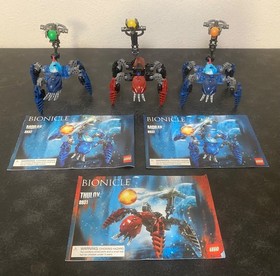 LEGO BIONICLE Matoran of Mahri Nui Lot of 3, 8931 8932 100% complete w/ manuals