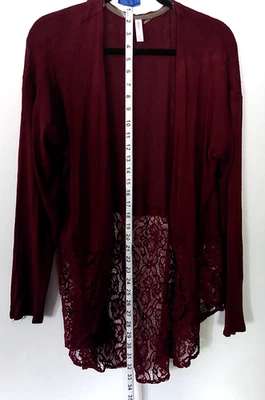 Xhilaration Encaje Cárdigan Suéter - Peso Ligero Arándano XXL Foto 1 de 3