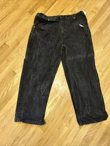 Pantalones de mezclilla holgados estilo JNCO de colección Garment Stage pierna ancha patinador ropa de calle 42×29 negros - Imagen 1 de 8