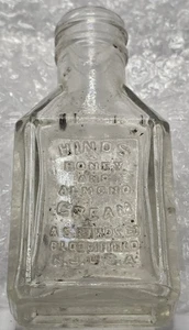 Antique Hinds Honey and Almond Cream 3.5 Inch Clear Bottle, Bloomfield NJ, - Picture 1 of 4