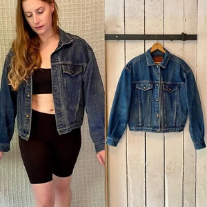 Vintage 90s Minimalist Blue Gray Denim Stonewash Jean Jacket Calvin Klein size M - Picture 1 of 11