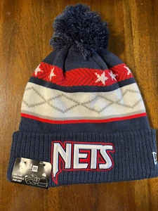 New Brooklyn Nets New Era 2021/22 City Edition Official Cuffed Pom Knit Hat NBA - Picture 1 of 3