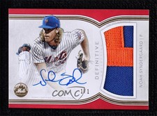 2018 Topps Definitive Collection Relic Red 1/1 Noah Syndergaard Auto 4tl
