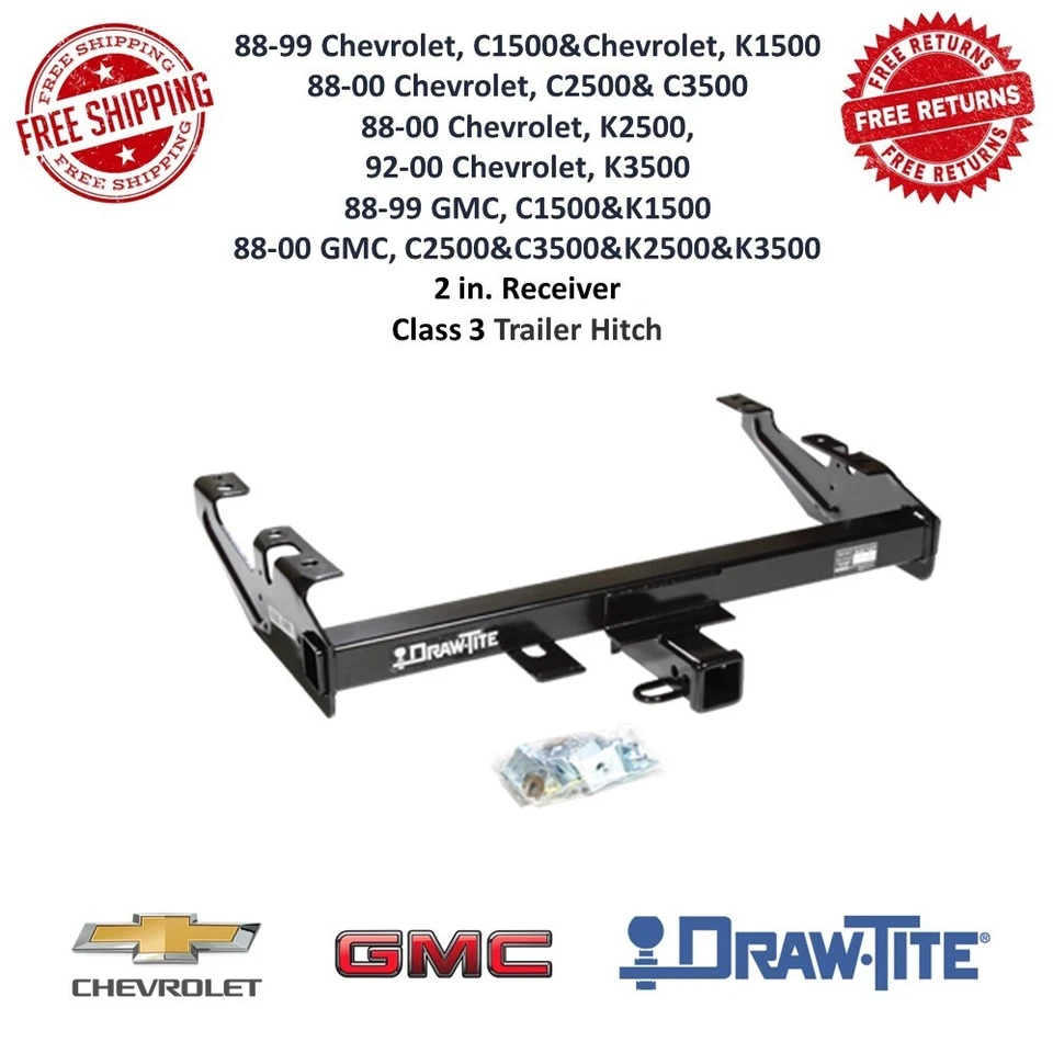 Enganche de remolque Draw-Tite 75099 clase III, receptor de 2" para Chevy, GMC serie C y K Foto 1 de 4