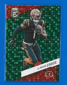2023 Donruss Elite #47 JaMarr Chase GREEN Disco SP Parallel. Cincinnati Bengals