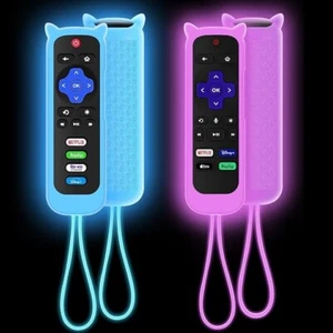 2 Pack Cover for Roku Remote, Case for Hisense/TCL Roku TV Steaming Silicone in - Picture 1 of 6