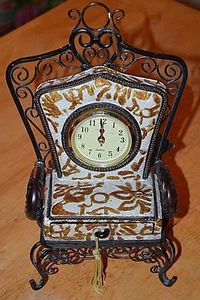 Decorative Chair with Clock and drawer by accent u ate metal frame  - Picture 1 of 5
