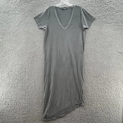 Vestido Jac Jack Mujer 12 Gris Tejido Camiseta Dobladillo Asimétrico Avant Garde Midi Shift Foto 1 de 4
