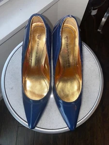 New Christian Audigier Electric Blue Stiletto w/ yellow sole US Size 8 - Picture 1 of 13
