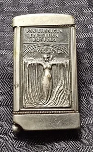 Antique 1901 Pan American Exposition Buffalo World's Fair Match Safe Vesta - Picture 1 of 12