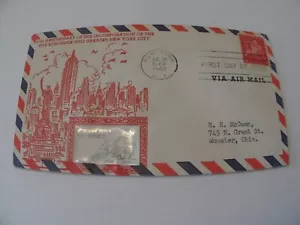 ST6 50th ANNIVERSARY NYC FIVE BOROUGHS 1948 stamp cover envelope air mail - Picture 1 of 4