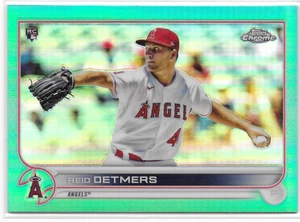 2022 Topps Chrome Aqua Refractors #79 Reid Detmers Los Angeles Angels RC #'d/199 - Picture 1 of 2