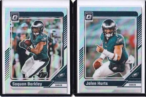 Jalen Hurts Saquon Barkley 2024 Panini Optic Silver Holo Prizm Lot Eagles - Picture 1 of 2