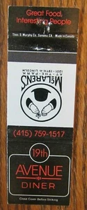 19th AVENUE DINER (SAN FRANCISCO, CALIFORNIA) MATCHBOOK MATCHCOVER -F7 - Bild 1 von 2