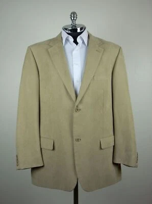 ALFANI Mens Tan Poly Lo-Profile Corduroy 2 Button Double Vent Sportcoat sz 46 L - Image 1 of 4