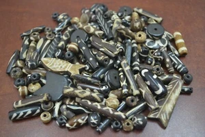 500 STCK. VERSCHIEDENE RUNDE RÖHRE BRAUN BÜFFELKNOCHEN AUFFÄDELN PERLEN - Bild 1 von 1