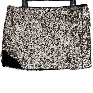 NWT $88 Free People Sz 12 Annalise Slit Hem Multi Color Sequin Mini Skirt Party - Picture 1 of 10