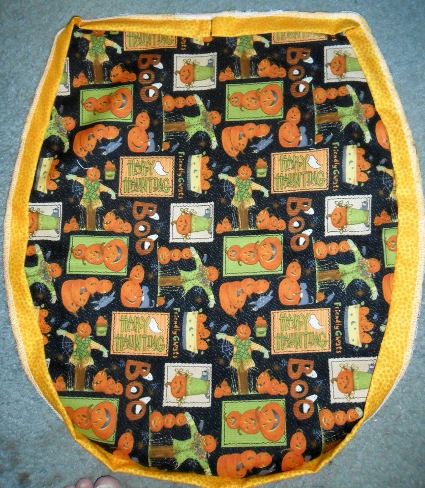 Capas de assento de banheiro feitas à mão de algodão para banheiro de Halloween - Imagem 1 de 1