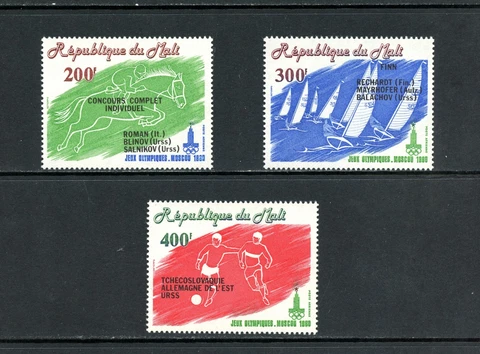 Q863   Mali   1980   Olympic  winners  OVERPRINTED   3v.  MNH Cover