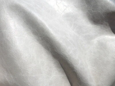 lambskin leather hide Bone White Ultra thin Antiqued semi gloss finish - Image 1 of 4