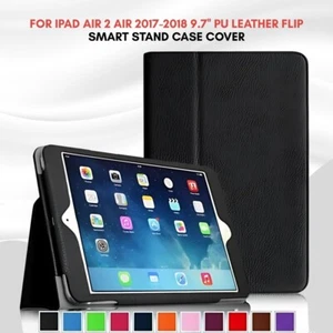 iPad 9.7 Case For iPad Air 1 2 2017 2018 Cover Smart PU Leather Stand Flip Slim - Picture 1 of 17