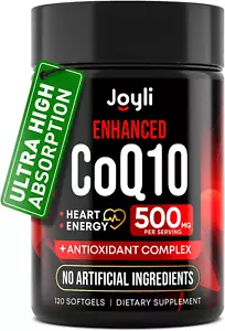 High Absorption Coq10 500MG - Co Q 10 Supplement 120 Softgels for Heart Health&E - Picture 1 of 12