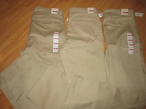 NWT New OLD NAVY Lot Of Boys 16 Husky Tan Pants Adjustable Waist 3 Pair Straight - Picture 1 of 3