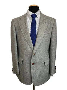Vintage Cricketeer Mens Gray TWEED WOOL Classic Fit Sport Coat Blazer Jacket 40S - Picture 1 of 9