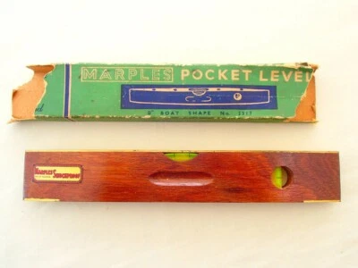 Vintage Marples 9" Boat Shape No.2317 mahogany + brass spirit level with Box - Image 1 of 4