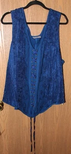 Holy Clothing - Zoe Vest - Sapphire Blue - Size 5X - Picture 1 of 2