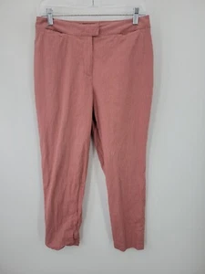 Piazza Sempione Pants Womens 44 Red Stripe Flat Front Tapered Fit Cotton Stretch - Picture 1 of 10