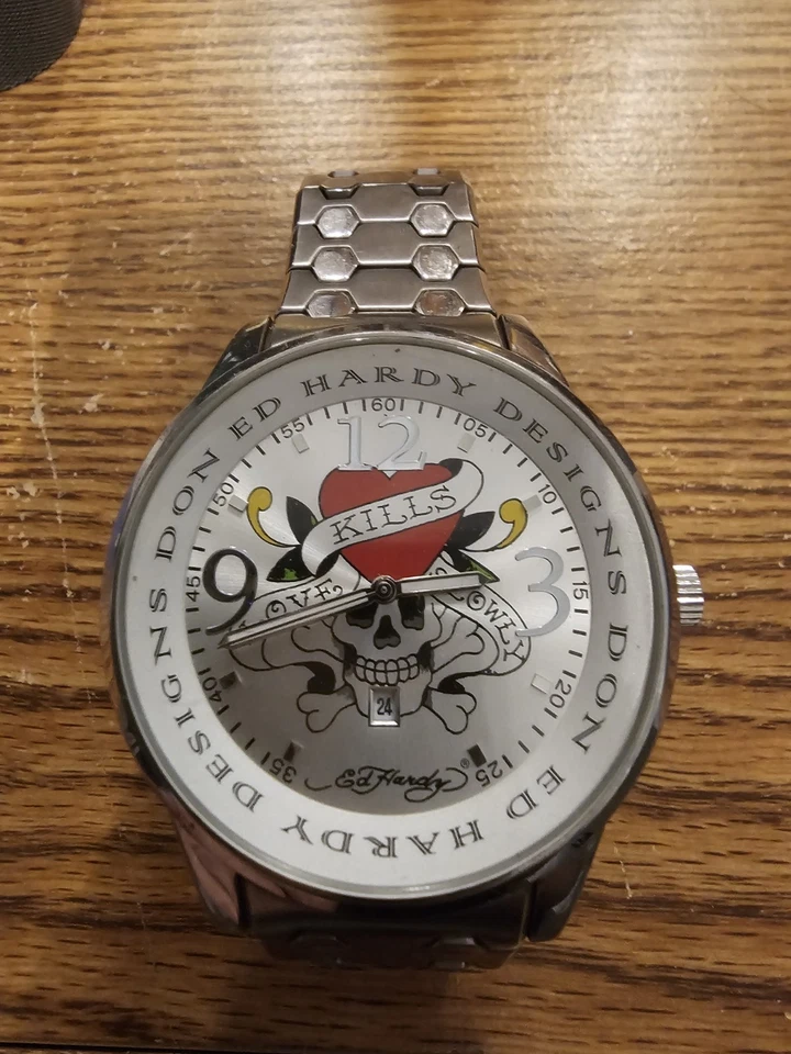 Rare Ed Hardy Love Kills Slowly watch men - Image 1 of 3