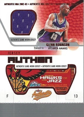 Camiseta Fleer Authentix 2002-03 Authentix #5 Glenn Robinson - BSK púrpura  Foto 1 de 2