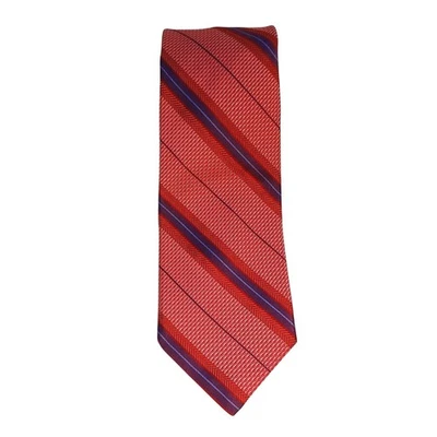 Corbata cuello Robert Talbott Nordstrom 100% seda rosa/rojo/púrpura rayas cosida a mano Foto 1 de 2