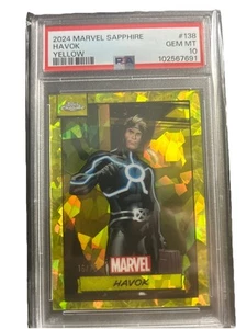 2024 Marvel Sapphire Havok Yellow Topps Chrome #138 PSA 10 GEM-MT /75 - Picture 1 of 11