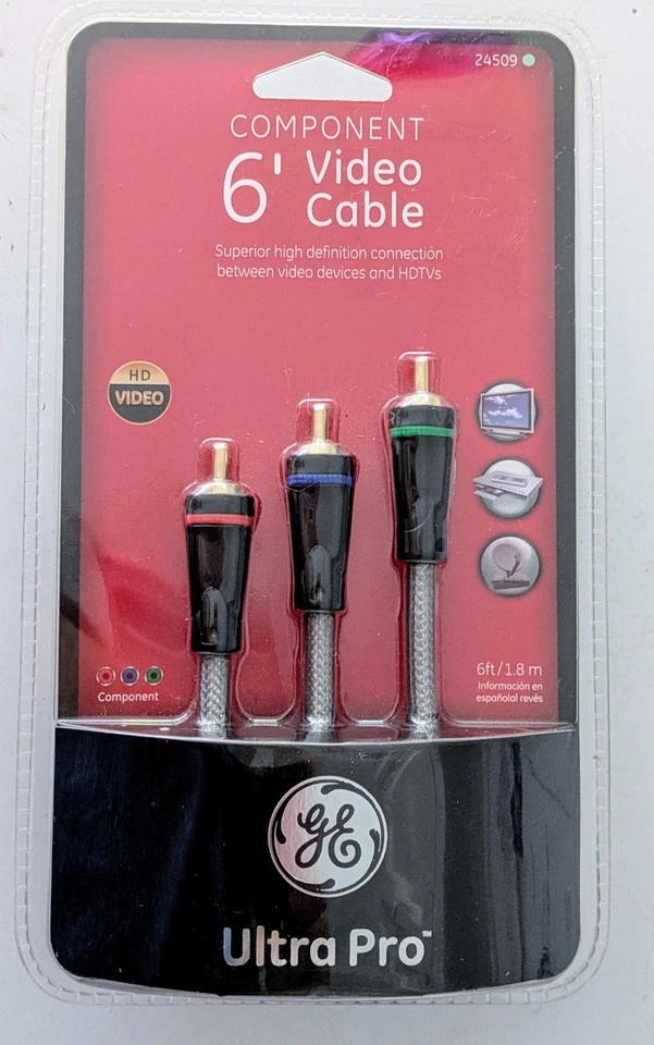 GE Ultra Pro Series Component Video Cable 6ft model # 24509 NEW SEALED - Image 1 of 3