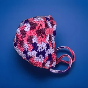 Hand Crochet Sz 0-3 mth girls Boho Bonnet Hat In Shades Of Purple Pinks Photo - Picture 1 of 2