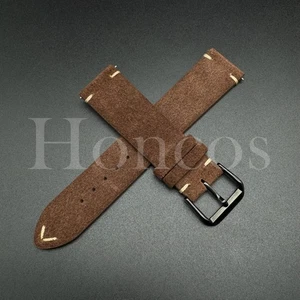 18-22 MM Brown Suede Leather Vintage Strap Watch Band Quick Release Fits Casioak - Picture 1 of 20
