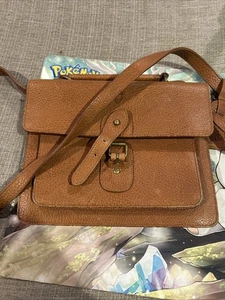 VTG Ralph Lauren Camel Brown Pebbled Leather Crossbody Bag Small Travel - Picture 1 of 14