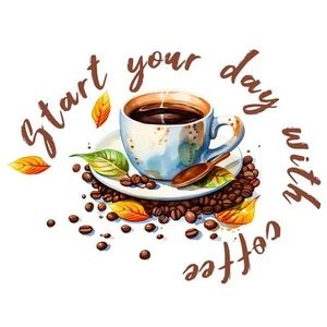 Adesivi murali tazza caffè ristorante sfondo decorazione murale per caffè1678 - Foto 1 di 6