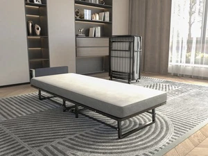Metal Folding Bed Frame,Foam Mattress of Pockets,Movable,4 Castors C4B794 - Picture 1 of 7