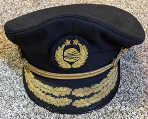 Vintage Continental Airlines Pilot Captains Cap Winged Buttons Bullion Patch - Bild 1 von 8