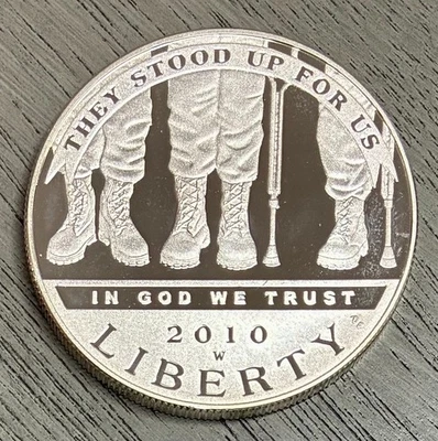 2010-W Proof Disabled Veterans Commemorative Silver Dollar - Image 1 of 2